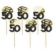 pikery liczba 50 z diamentem zlote metalik 6 szt