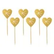 pikery serca geometryczne zlote 6 szt