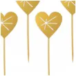 pikery serca geometryczne zlote 6 szt