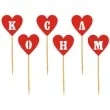 pikery serca kocham czerwone 6 szt