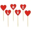 pikery serca love czerwone 6 szt