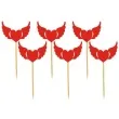 pikery serca ze skrzydlami czerwone 6 szt