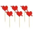 pikery serca ze strzala czerwone 6 szt