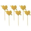 pikery serca ze strzala zlote 6 szt
