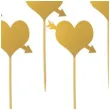 pikery serca ze strzala zlote 6 szt