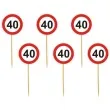 pikery urodziny 40 traffic birthday 6 szt