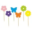 pikery wiosna kwiatki i motylki mix 6 szt