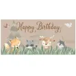 plakat lesne zwierzatka happy birthday congee 70x33 cm