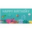 plakat podwodny swiat happy birthday 70x33 cm