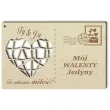 pocztowka moj walenty z sercem drewniana 140x90 mm