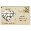 pocztowka moja ukochana z sercem drewniana 140x90 mm