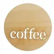 podkladka drewniana napis coffee okragla 10 cm