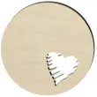 podkladka drewniana serce malowane okragla 10 cm