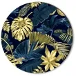 podkladki drewniane liscie palmy zloto granatowe 6 szt