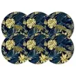 podkladki drewniane liscie palmy zloto granatowe 6 szt