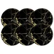 podkladki drewniane marmur zloto czarny 6 szt