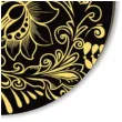 podkladki drewniane ornamet zloty czarne 6 szt