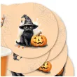 podkladki papierowe halloween kot czarownicy z dynia 9 5 cm 12 szt