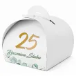podziekowania dla gosci pudeleczka na slodycze 25 rocznica slubu 7 5 x 6 5 cm biale 6 szt
