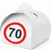 podziekowania dla gosci pudeleczka na slodycze 70 urodziny traffic birthday 7 5 x 6 5 cm 6 szt