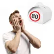 podziekowania dla gosci pudeleczka na slodycze 80 urodziny traffic birthday 7 5 x 6 5 cm 6 szt