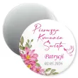 podziekowania na komunie dla gosci magnes rozowe serce personalizacja pamiatka 5 6 cm