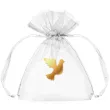 podziekowania na komunie woreczki golabek bialy 7 5 x 10 cm 5 szt