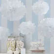 pompon bibulowy classic bialy 25 cm