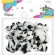 pompony pluszowe akrylowe cetki bialo czarne titanum 10 50 mm 45 szt