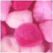 pompony pluszowe akrylowe rozowy mix titanum 25 mm 30 szt