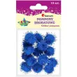pompony pluszowe metalizowane chabrowe niebieskie titanum 18 mm 15 szt