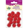 pompony pluszowe metalizowane czerwone titanum 18 mm 15 szt