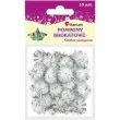pompony pluszowe metalizowane sniegowe biale titanum 18 mm 15 szt