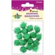 pompony pluszowe metalizowane trawiaste zielone titanum 18 mm 15 szt