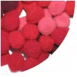 pompony pluszowe poliestrowe malinowe czerwone mix titanum 10 mm 120 szt