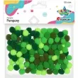 pompony pluszowe poliestrowe zielony mix titanum 10 mm 120 szt