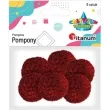pompony pluszowe wloczkowe ciemne czerwone titanum 30 mm 6 szt