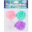 pompony pluszowe z zawieszka turkusowy fioletowy aliga 60 mm 4 szt
