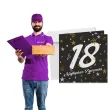 prezent na 18 urodziny kartka okolicznosciowa glamour czarna upominek pamiatka z koperta