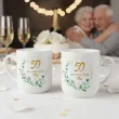 prezent na 50 rocznice slubu zlote gody zestaw upominkowy kubki i magnes obraczki jubileusz