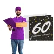 prezent na 60 urodziny kartka okolicznosciowa glamour czarna upominek pamiatka z koperta