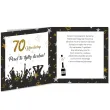 prezent na 70 urodziny kartka okolicznosciowa glamour czarna upominek pamiatka z koperta