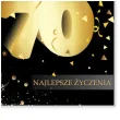 prezent na 70 urodziny kartka okolicznosciowa glamour czarno zlota upominek pamiatka