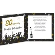 prezent na 80 urodziny kartka okolicznosciowa glamour czarna upominek pamiatka z koperta