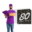 prezent na 80 urodziny kartka okolicznosciowa glamour czarna upominek pamiatka z koperta