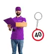 prezent na czterdzieste urodziny breloczek do kluczy z liczba 40 kolekcja traffic znak drogowy
