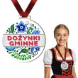 prezent na dozynki gminne upominek nagroda w konkursie medal niebieskie kwiaty ludowe 7 2 cm