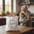 prezent na dzien babci materialowa torba z imieniem na zakupy kochana babcia kolorowy nadruk na