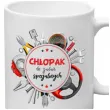 prezent na dzien chlopaka ceramiczny kubek chlopak do zadan specjalnych bialy 330 ml