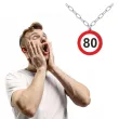 prezent na osiemdziesiate urodziny naszyjnik 80 znak drogowy traffic birthday